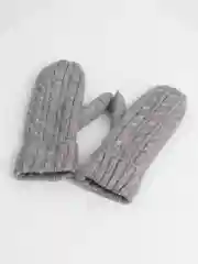 Тёмно-серый варежки женские, с подкладом, шерстяные