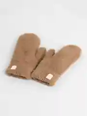 Шоколадный варежки женские зимние, меховые, утепленные