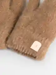 Шоколадный варежки женские зимние, меховые, утепленные