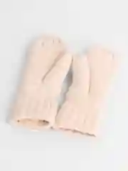 Белый варежки женские, с подкладом, шерстяные