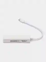 Концентратор, переходник Type-C, 3 х USB 2.0, Ethernet-порт, RJ45 LAN, Type-C сетевая карта