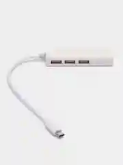 Концентратор, переходник Type-C, 3 х USB 2.0, Ethernet-порт, RJ45 LAN, Type-C сетевая карта