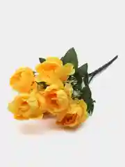 Желтый искусственные цветы: пионы, розы, осока, растения, зелень
