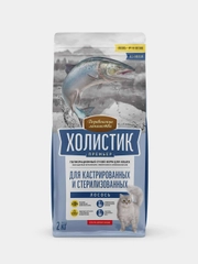 Деревенские лакомства Холистик Премьер 2кг, сухой лосось д/кастр. и стерил. Кошек