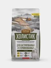 Деревенские лакомства Холистик Премьер 400г, сухой утка д/кастр. и стерил.кошек