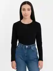 Черный лонгслив женский