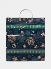 Зеленый новогодние пакеты 40 х 44 см / Подарочные пакеты с пластиковой ручкой / Пакет на Новый год