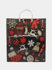 Разноцветный новогодние пакеты 40 х 44 см / Подарочные пакеты с пластиковой ручкой / Пакет на Новый год