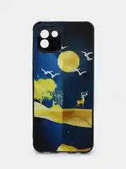 Бежевый чехол силиконовый с принтом Samsung Galaxy A03