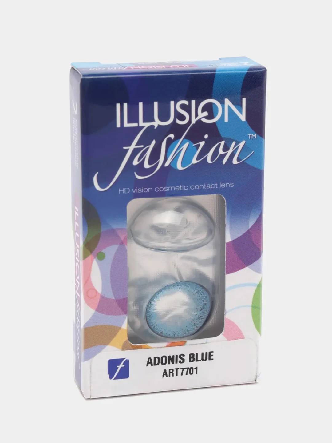 Синий цветные контактные линзы ILLUSION fashion adonis, 2 шт, 8, 6, 1 месяц