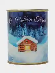 Лазурный новогодний набор в банке: мыло Змейка + мочалка / символ года 2025