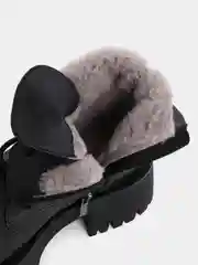 Синий меланж ботинки женские, зимние челси с мехом