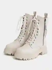 Кремовый ботинки женские зимние, с мехом
