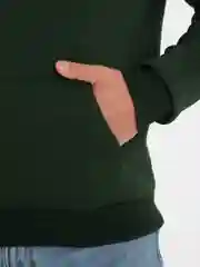 Тёмно-зелёный толстовка-свитшот с капюшоном, унисекс, утепленная, на флисе