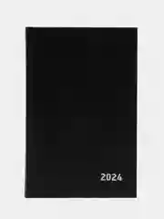 Черный ежедневник датированный 2024 г, А5, 168 л, бумвинил