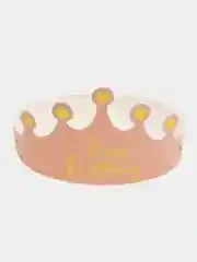 Розовый корона карнавальная "С днём рождения" 1 шт