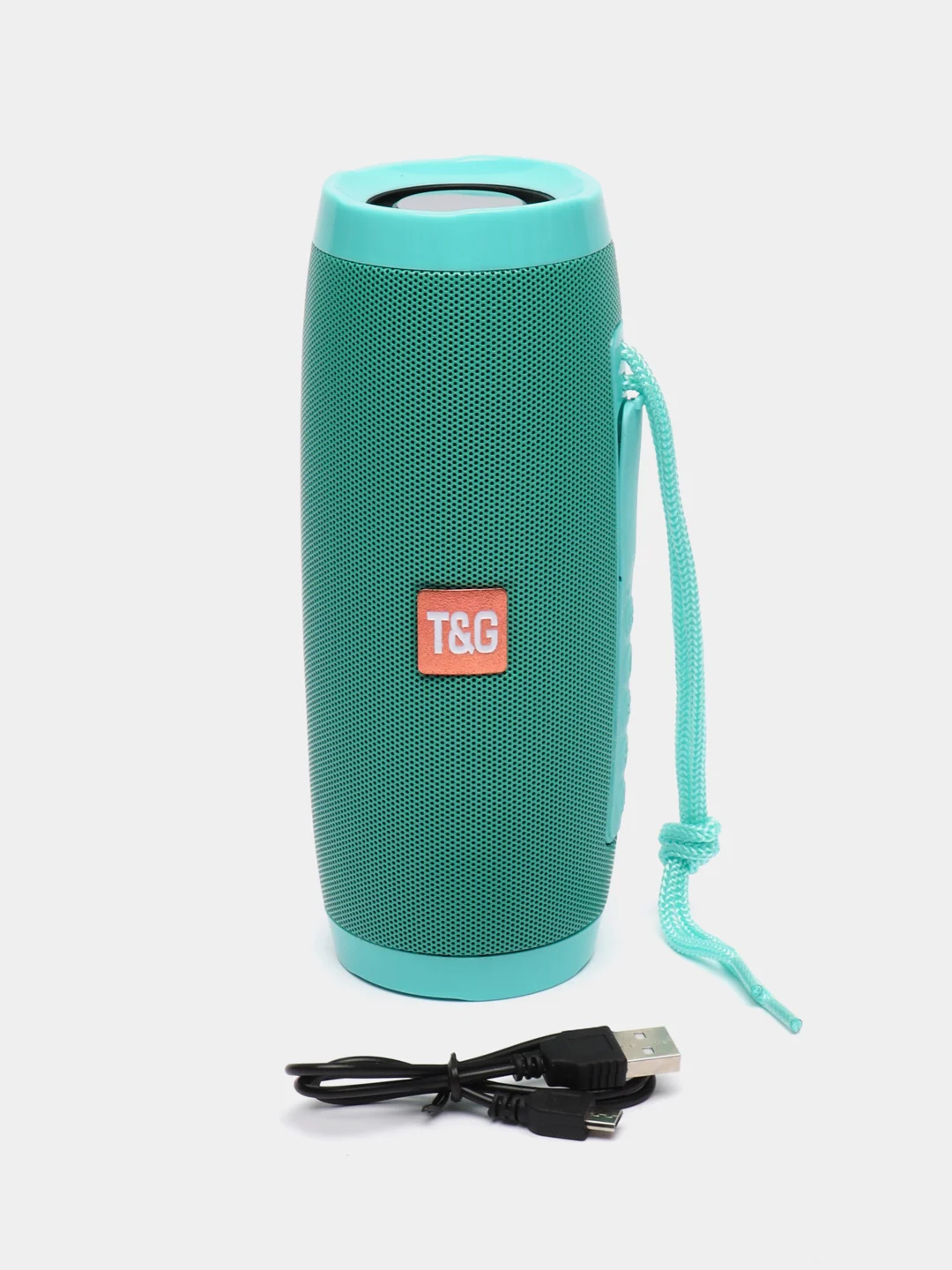 Бирюзовый беспроводная Bluetooth колонка TG-157 c LED подсветкой
