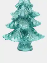 Зеленый свеча новогодняя "Ёлочка на пеньке", 7 см, золотая, зеленая