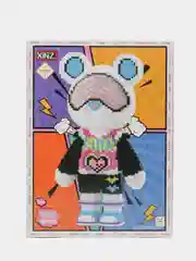 Белый конструктор детский, 3D, Bearbrick "Медведь", с подсветкой