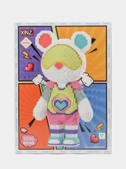Конструктор детский, 3D, Bearbrick "Медведь", с подсветкой