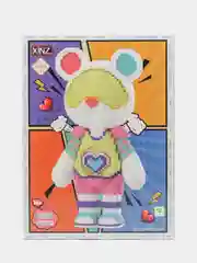 Желтый конструктор детский, 3D, Bearbrick "Медведь", с подсветкой