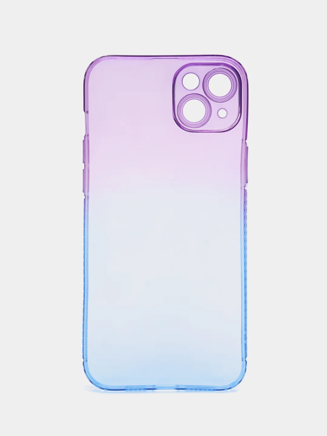 Лавандовый чехол для iPhone (Айфон) 7, 8, SE, XR, XS, 11, 12, 13, 14, 15, mini, Pro, Plus, Max прозрачный с градиентом
