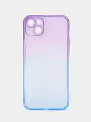 Лавандовый чехол для iPhone (Айфон) 7, 8, SE, XR, XS, 11, 12, 13, 14, 15, mini, Pro, Plus, Max прозрачный с градиентом