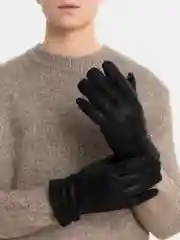 Угольный перчатки мужские, из натуральной кожи, подкладка из шерсти