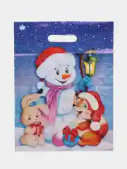 Коралловый новогодний пакет-майка, разные размеры