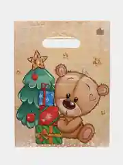 Кораллово-розовый новогодний пакет-майка, разные размеры