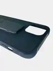 Черный чехол Apple iPhone 12 Pro Max (6.7) силиконовый под кожу с подставкой