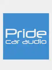 Белый наклейка на авто с надписью "Pride car audio"