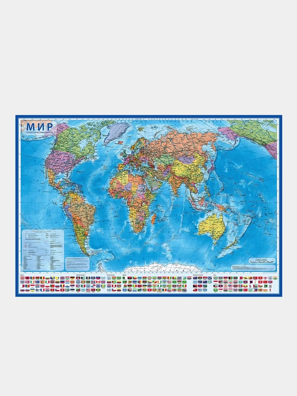 Интерактивная карта Мир, политический, 1:28М, 117 х 80