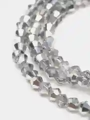 Серебряный бусины граненые биконусы, 2 мм, для рукоделия, изготовления украшений