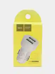Белый автомобильное зарядное устройство (АЗУ) HOCO Z2A + кабель Micro, 2 USB, 2.4A