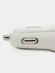 Белый автомобильное зарядное устройство (АЗУ) HOCO Z2A + кабель Micro, 2 USB, 2.4A