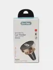 Серебряный автомобильный магнитный держатель для телефона Go-Des GD-HD601, металлический