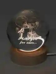 Бежевый меланж хрустальный шар-ночник 3D, настольный, сувенир