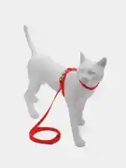 Красный поводок для животных, шлейка для кошек