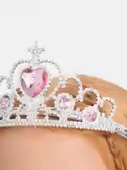 Розовый аксессуар "Корона и палочка", к костюму Снегурочки, Эльзы, Феи, Снежинки, Принцессы