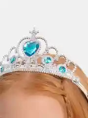 Голубой аксессуар "Корона и палочка", к костюму Снегурочки, Эльзы, Феи, Снежинки, Принцессы