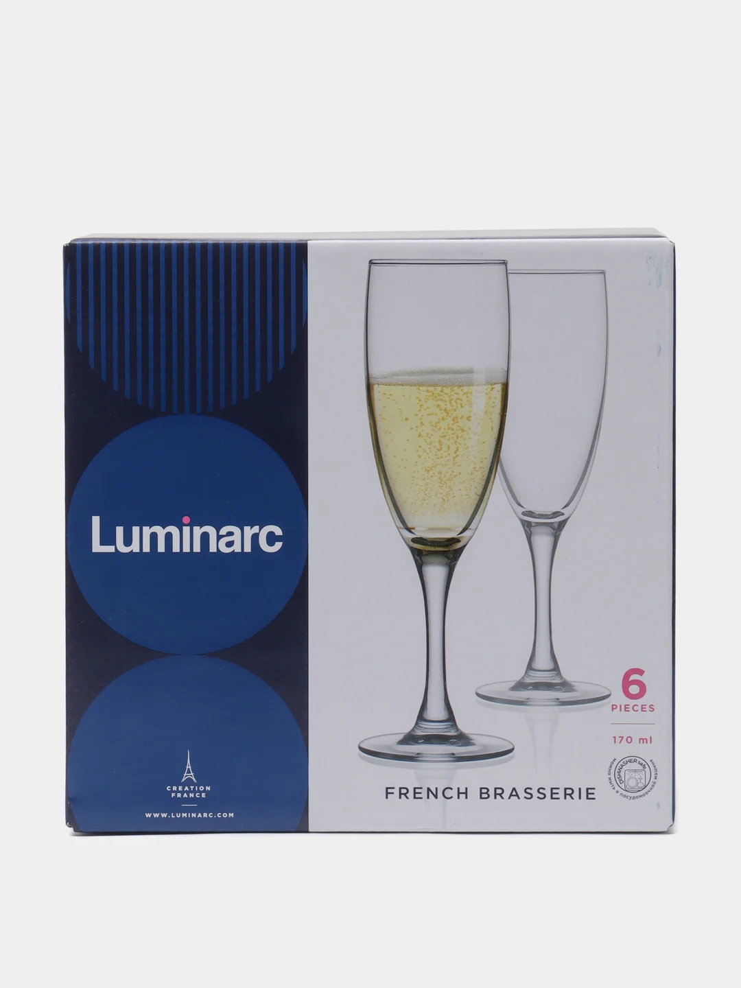 Набор фужеров для шампанского LUMINARC "Французский ресторанчик", 6 штук, 170 мл