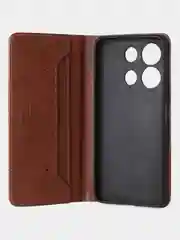 Коричневый чехол-книжка GQ для Infinix Note 30 (4G) / Infinix Note 30 (5G), кожаный