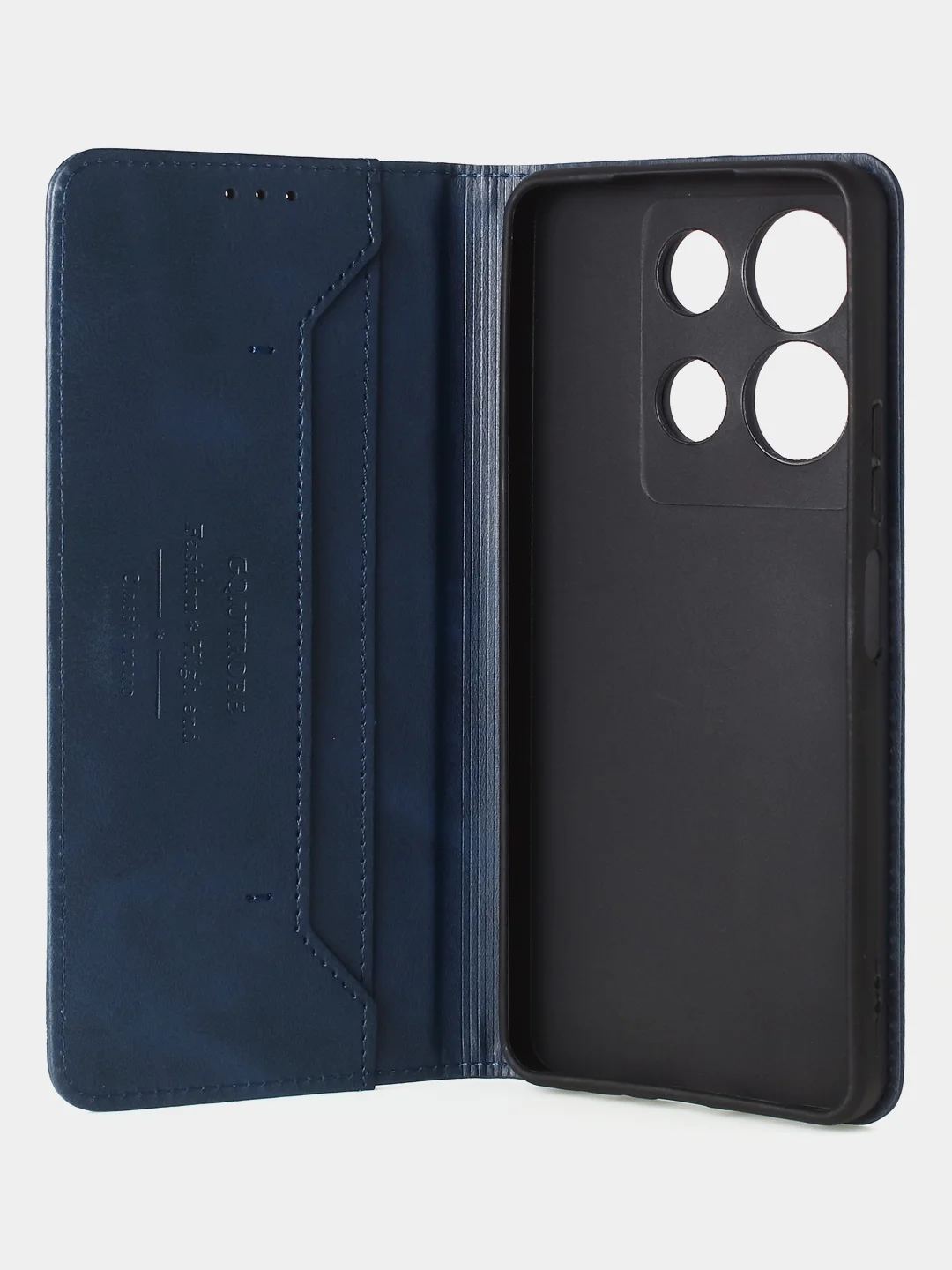 Синий чехол-книжка GQ для Infinix Note 30 (4G) / Infinix Note 30 (5G), кожаный