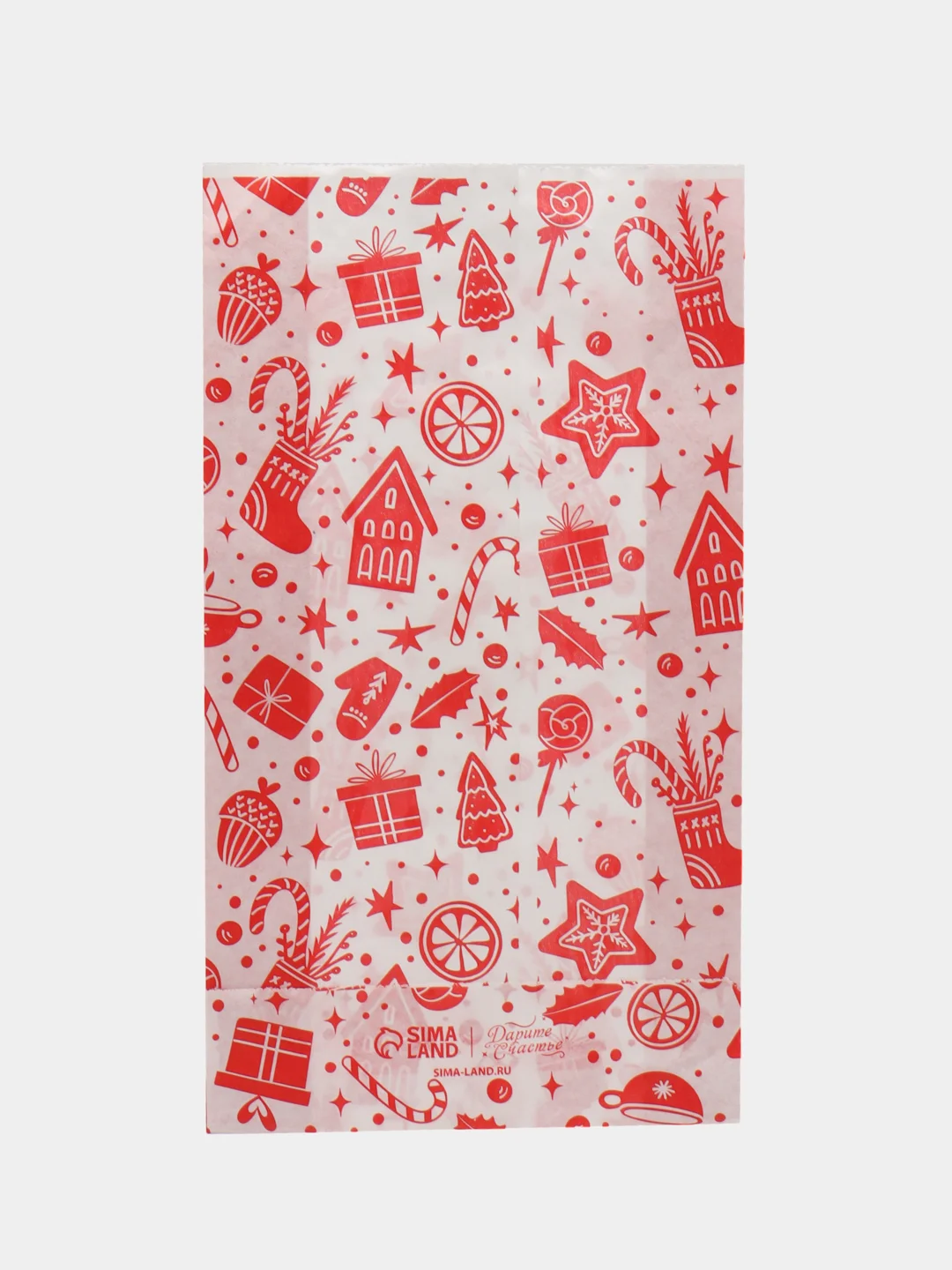 Коралловый пакет подарочный, новогодний, 20 x 11 , 16,8 х 13,5 см