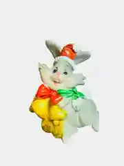 Желтый магнит "Зайка", новогодний