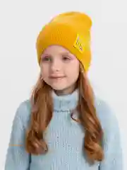 Горчичный шапка Amali для девочки, демисезонная, на флисовом подкладе