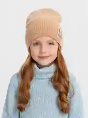 Бежевый шапка Amali для девочки, демисезонная, на флисовом подкладе