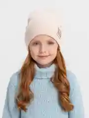 Молочный шапка Amali для девочки, демисезонная, на флисовом подкладе