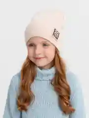 Молочный шапка Amali для девочки, демисезонная, на флисовом подкладе
